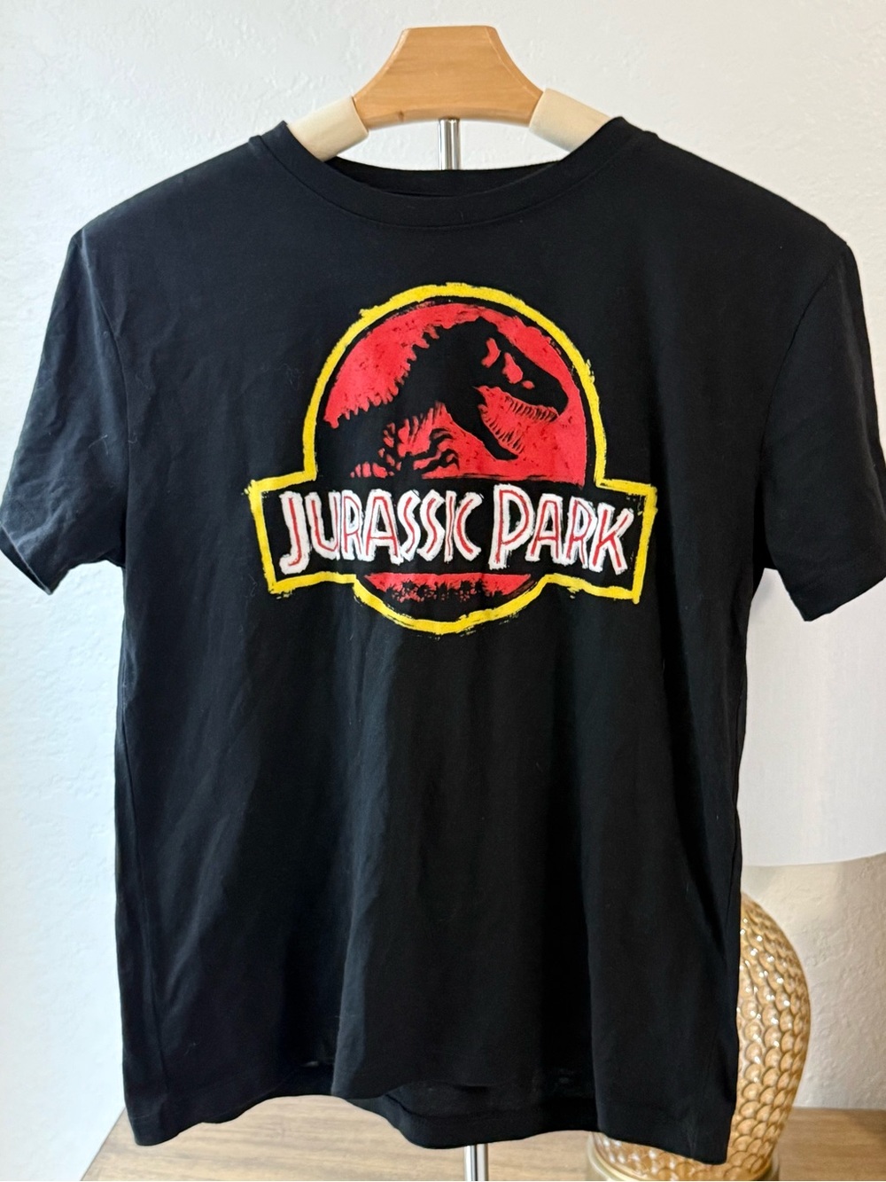 5 for $20 Deal-Jurassic Park Black Graphic Tee -Classic Logo Short Sleeve Size M